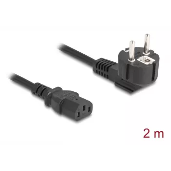 Maitinimo laidas DELOCK 81567 CEE 7/7 (ST) 90° į IEC C13, 2 m, 3x1,00 mm²