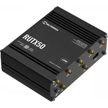 Belaidis maršrutizatorius Teltonika RUTX50 — 5G, dviejų juostų 2.4/5 GHz, Wi‑Fi 5 (802.11ac), Gigabit Ethernet, 5 x RJ‑45, USB, juodos spalvos