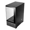 Mini bokso korpusas TACENS Mars Gaming MC-SE2 — Mini-ITX / Micro-ATX, juodas, šoninis langas, maitinimo šaltinis apačioje, palaiko 2x2,5 colio + 1x3,5 colio