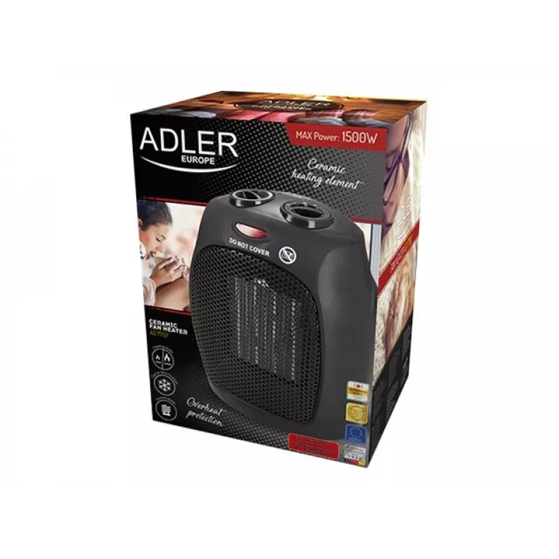 Adler AD 7702 elektrinis ventiliatorinis šildytuvas, nerūdijantis plienas, 1500 W