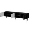 TV spintelė Cama Meble Cama 4D MOUNTAIN 2040×400×550 mm juoda + auksinė medžio drožlių plokštės viršus