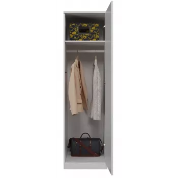 Spinta Wardrobe Top e Shop SD-50 BI su 5 lentynomis, 1 durimis, baltas rėmas