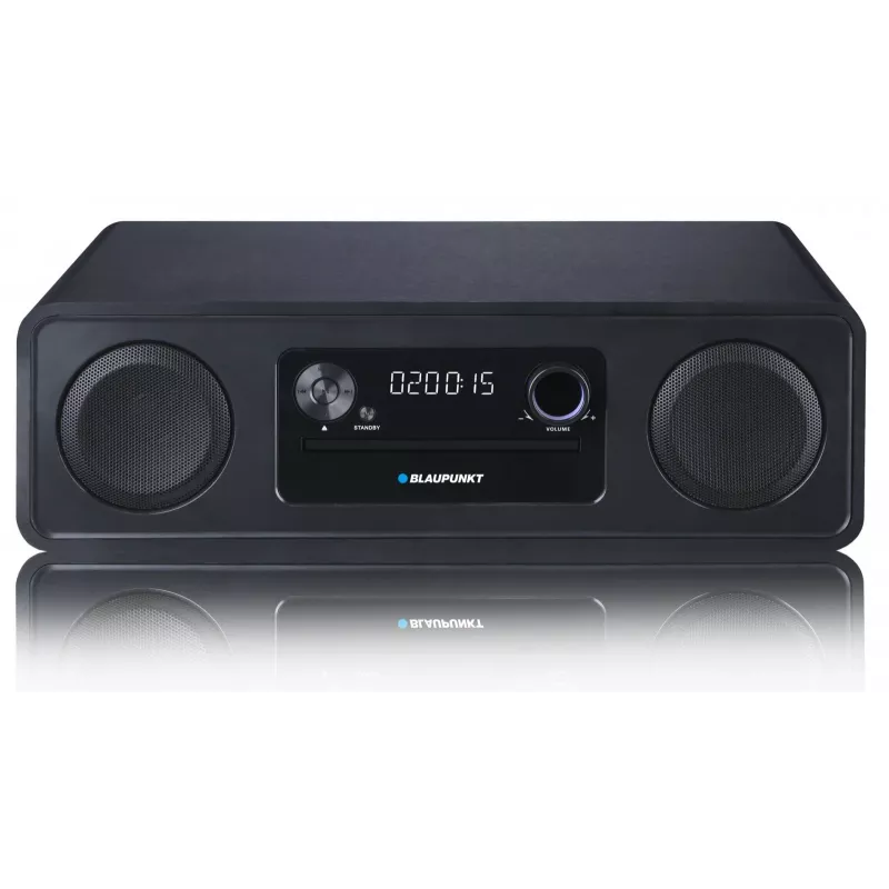 Mikro Hi-Fi sistema BLAUPUNKT MS20BK – CD/MP3/WMA, Bluetooth 5.0, FM, USB, MicroSD, 2×20 W RMS, AUX, RCA, LED ekranas, 100–240 V, juoda