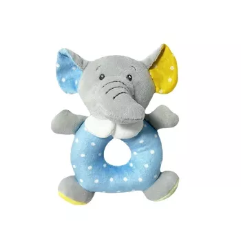 Kūdikio barškutis TULILO modelis 9217 – dramblio formos, 18 cm, spalvingas