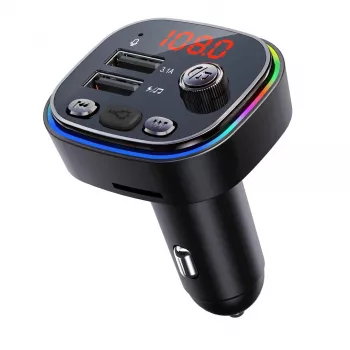 FM siųstuvas VAKOSS TC-B439K Bluetooth USB, 87.5–108 MHz, microSD/USB atkūrimas, 5V/3.1A išėjimas, RGB ekranas