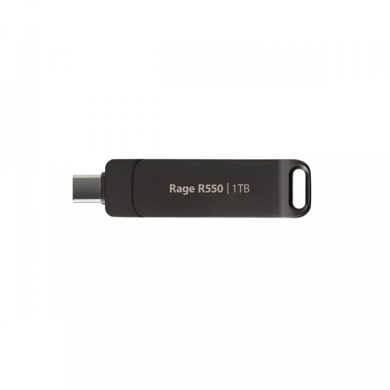 USB atmintukas PATRIOT Rage R550 1TB 100 MB/s USB A+C sukamasis dizainas (PE1TR550DSAD) Juodas