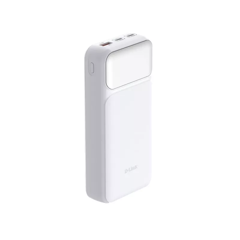Powerbank D-Link DPP-201 – 20000 mAh, 1× USB-A, 2× USB-C, balta