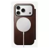 Mobilaus telefono dėklas Nomad Modern Leather Folio, skirtas iPhone 17 Pro, oda/aliuminis, 16 cm (6,3 inch), rudas, 4 kortelių kišenės