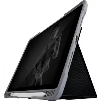 Apsauginis dėklas STM Dux Plus Duo, skirtas iPad 7/8/9 kartai – juodas, edukacinis didmeninis paketas