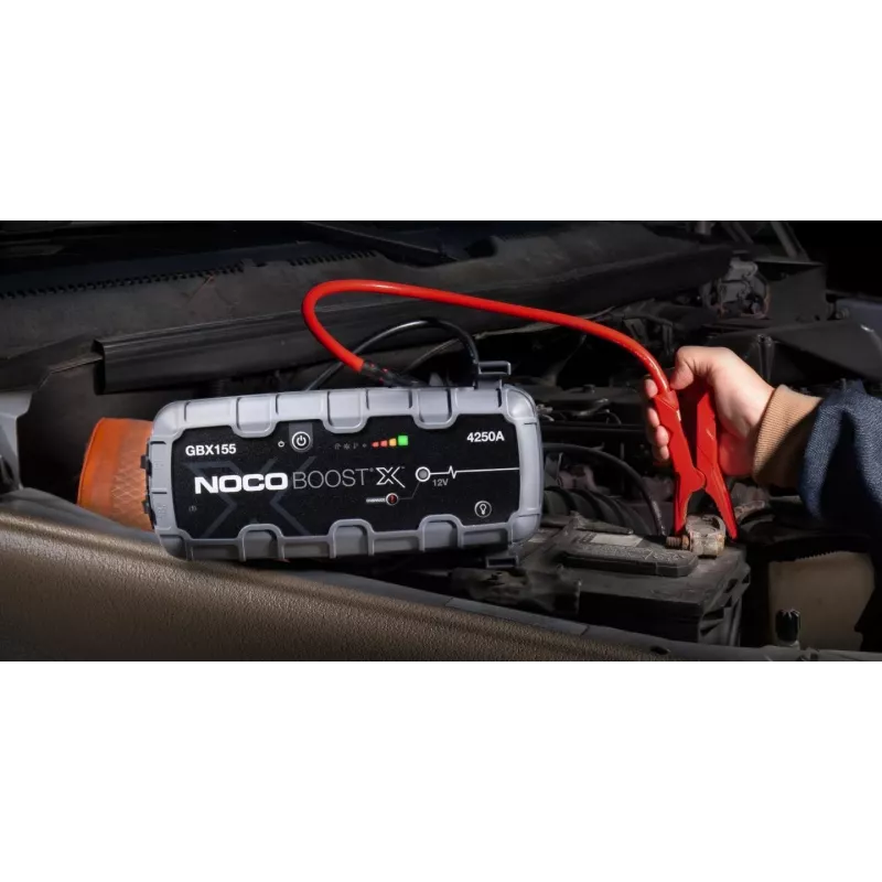 Automobilio užvedimo starteris NOCO GBX155, 4250 A išėjimas, 99 Wh Li‑Jon, 60 W įkrovimas, IP65, įmontuotas 500 lm LED žibintuvas