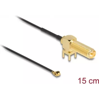 Koaksialinis kabelis DeLOCK 12039 0,15 m RP-SMA I-PEX MHF1 juodas