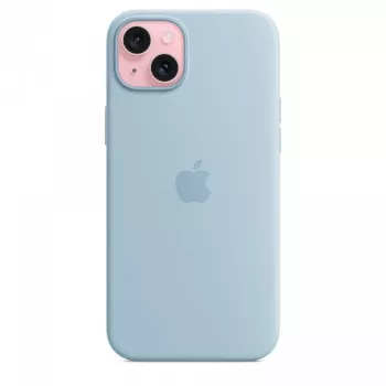 Silicone Dėklas Apple iPhone 15 Plus Šviesiai Mėlynas MagSafe