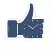 NeXtime 3072bl Thumbs up sieninis laikrodis, 40,5x41,5 cm, mėlynas/sidabrinis