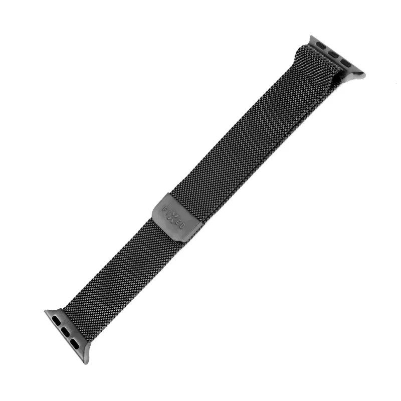 FIXED metalinis tinklinis dirželis Apple Watch 42/44/45/46/49 mm (juodas)