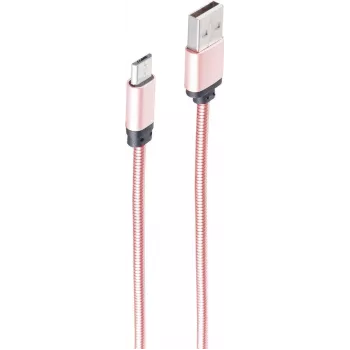 USB kabelis ShiverPeaks BS14-11002 1 m USB-A Micro-USB B rožinis auksas
