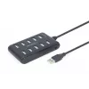 USB mazgas Gembird UHB-U2P10P-01 — 10 prievadų USB 2.0 mazgas