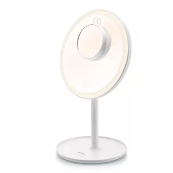 Stalo LED veidrodis makiažui ETA Fenité apvalus 20 cm, lietimui jautrus valdymas, USB, įmontuota ličio polimero baterija
