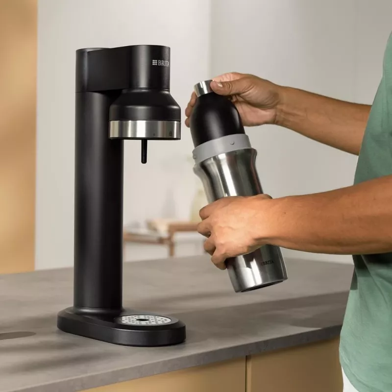 BRITA karbonizavimo butelis 650 ml, nerūdijantis plienas, juodas, tinkamas plauti indaplovėje