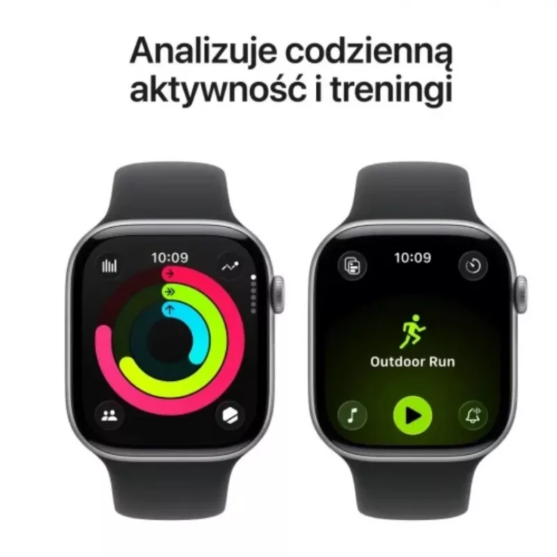 Apple Watch Series 11 GPS 46mm Space Grey Aliuminio korpusas su juodu sportiniu dirželiu M/L
