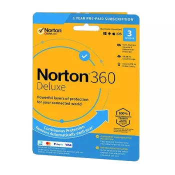 Norton 360 Deluxe | 3 Įrenginiai | 1 Metai | 25 GB Debesų Saugykla | ES