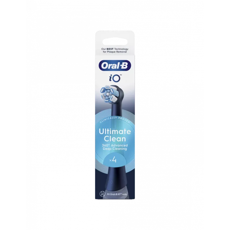 Oral-B iO keičiamas šepetėlio antgalis UltimateClean juodas 4 vnt.