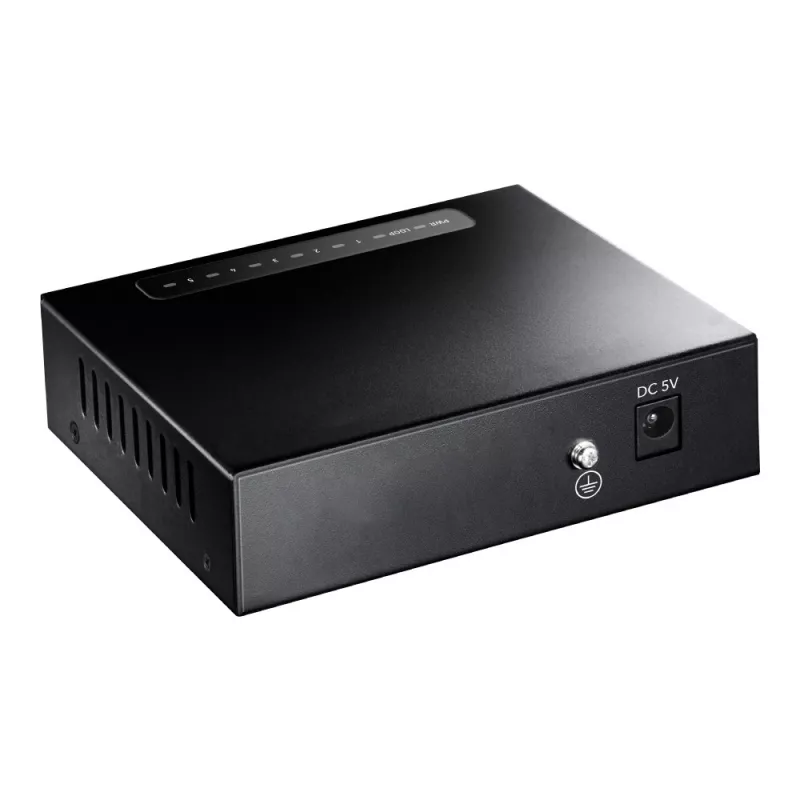 Tinklo jungiklis Cudy GS105 — 5 prievadų Gigabit Ethernet (10/100/1000), juodas, maitinimas 5 V DC
