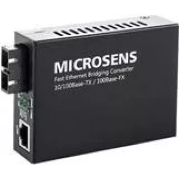 MICROSENS Fast Ethernet Bridging Converter MS400210 - medijos keitiklis - 100Mb LAN - 10Base-T, 100Base-FX, 100Base-TX - RJ-45 / SC kelių režimų - iki 2 km - 1310 nm