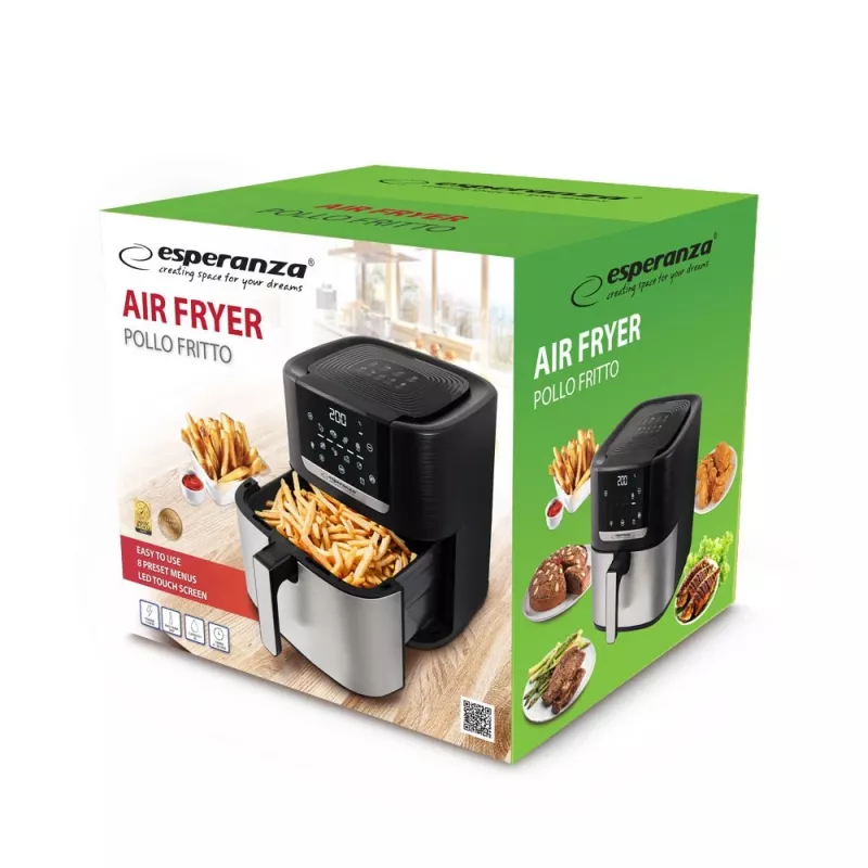 Esperanza EKA004 Pollo Fritto karšto oro gruzdintuvė, 8 L, 1700 W, inox