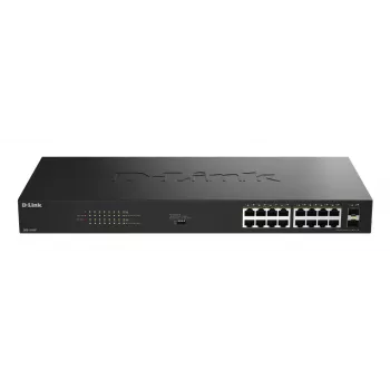 D-Link 18 prievadų nevaldomas Gigabit PoE jungiklis DGS-1018P/E — 16 x Gigabit RJ-45, PoE (IEEE 802.3af/at), 36 Gbit/s perjungimo talpa