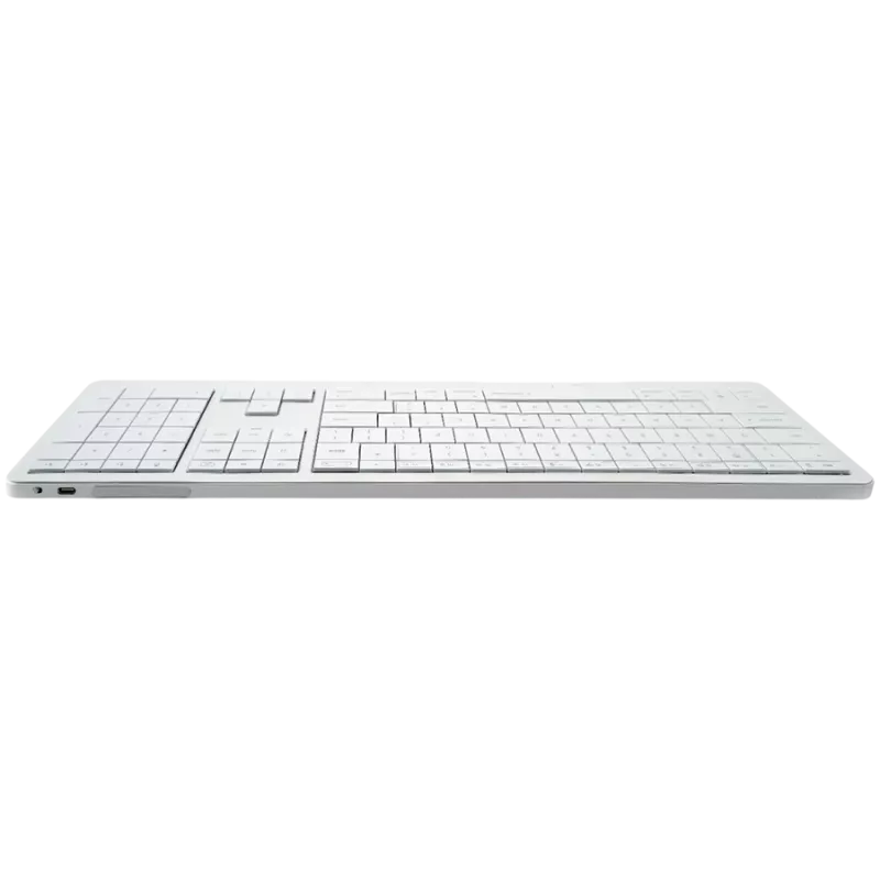 Belaidė klaviatūra CLEVETURA CLVX 1 Touch-On-Keys AI — ANSI US Mac išdėstymas, žirkliniai jungikliai, aliumininis korpusas, interaktyvus RGB