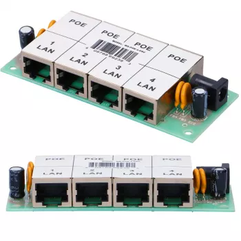 PoE injektorius Extralink 4 prievadai 4x 100Mb/s RJ45, Fast Ethernet, 48 V, be korpuso