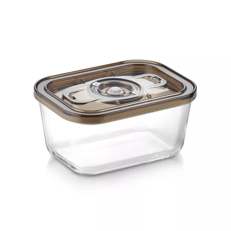 Caso VacuBoxx Eco M stiklinis vakuuminis indas su plastikiniu dangteliu, 0,8 l, skaidrus