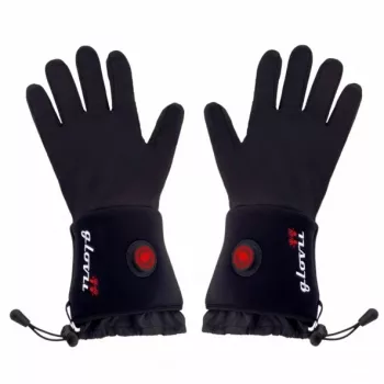 Šildomos pirštinės Glovii GLBM unisex nailonas/poliesteris, maitinamos baterija, S-M, liečiamas ekranas, pralaidžios orui, reguliuojami rankogaliai