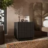 Naktinės spintelės pora Cama LIVERTI 45x42x47 cm, juodos, MDF/medžio drožlių plokštė, 16 mm rėmas