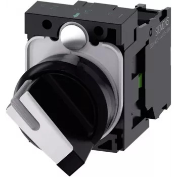 Priekinis žiedas pasukamam selektoriui plastikinis juodas/baltas 1 x 90° Siemens SIRIUS ACT 3SU1100-2BF60-1BA0