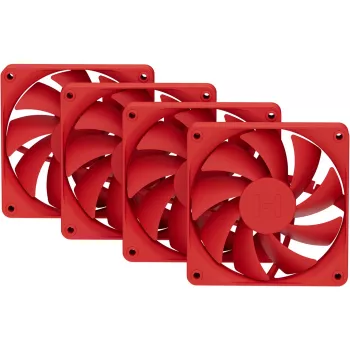 Kompiuterio aušinimo ventiliatorių rinkinys HYTE FA12-RR-4 120 mm, 1500 RPM, 72 m³/h, 1,6 mmH2O, Fluid Dynamic Bearing, raudonas, 4 vnt.