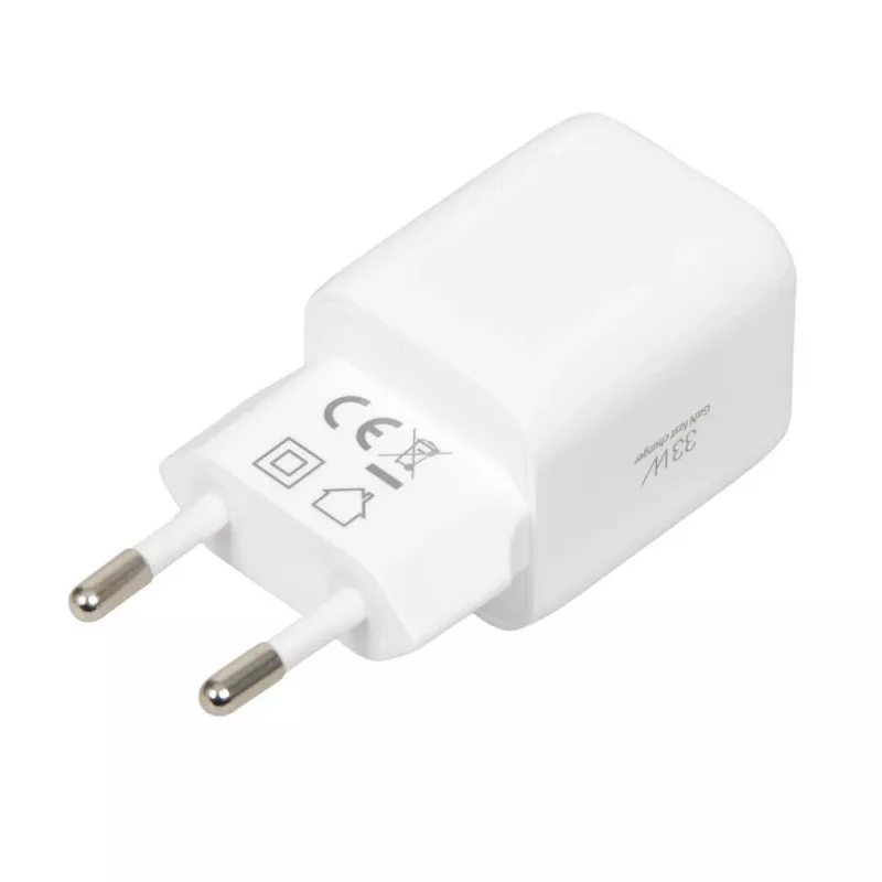 USB įkroviklis IBOX ILUC42W 42W (33W maks.), 1×USB-C PD3.0, 1×USB-A QC3.0, 100–240V, baltas