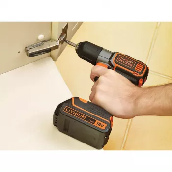Gręžtuvas Black & Decker ASD18K-QW, be raktelio, 1,5 Ah, juodos/oranžinės spalvos