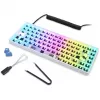 Sharkoon SKILLER SGK50 S3 Barebone 75% belaidė klaviatūra be jungiklių ir dangtelių, balta