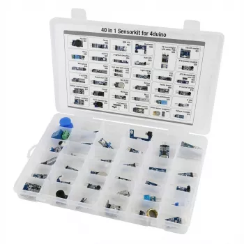 Jutiklių rinkinys ALLNET 4duino 40-in-1 su įvairiais davikliais ir moduliais mikrovaldiklių projektams
