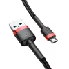 Laidas Micro USB Baseus Cafule 1.5A 2m (raudonas ir juodas)
