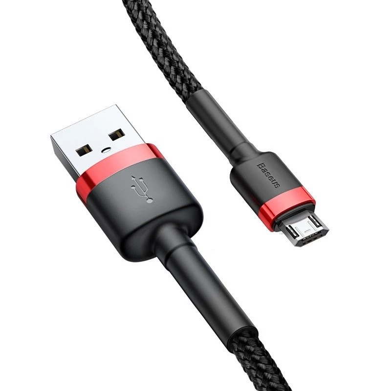 Laidas Micro USB Baseus Cafule 1.5A 2m (raudonas ir juodas)