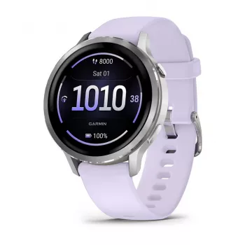 Garmin Venu 4 3,05 cm (1,2 colio) AMOLED 41 mm Skaitmeninis 390 x 390 pikselių Liečiamas ekranas Sidabrinis Wi-Fi GPS (palydovas)