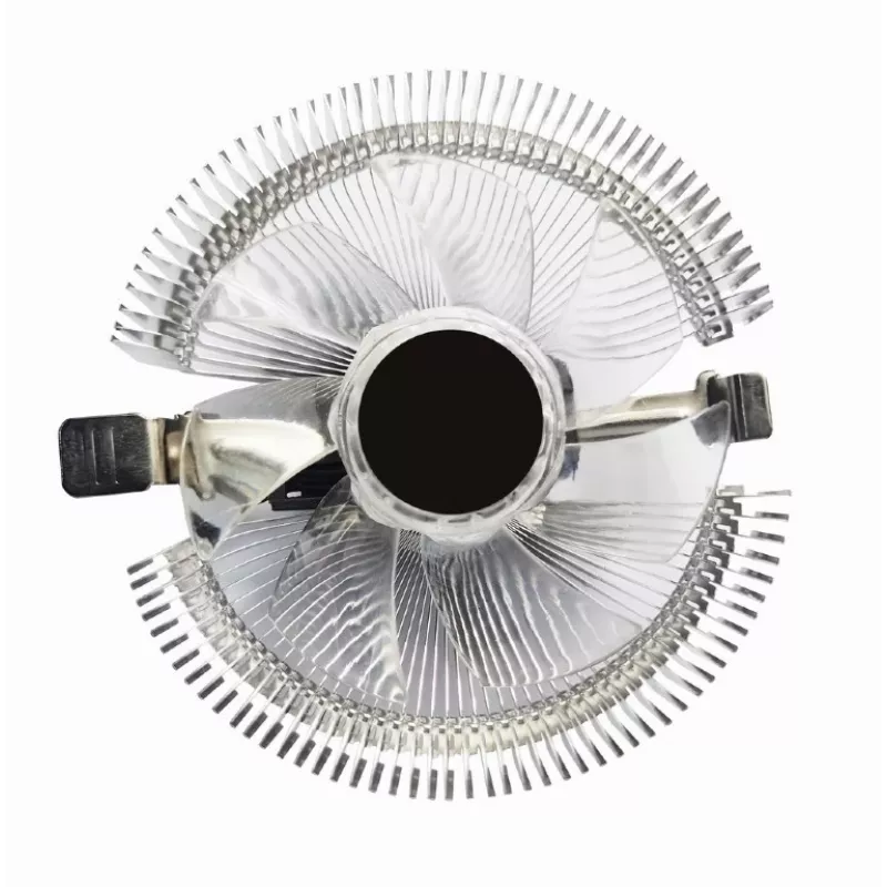 Oro aušintuvas Gembird CPU-HURACAN-X40 — 90 mm ventiliatorius, 800–1600 RPM, LGA 775, permatomas