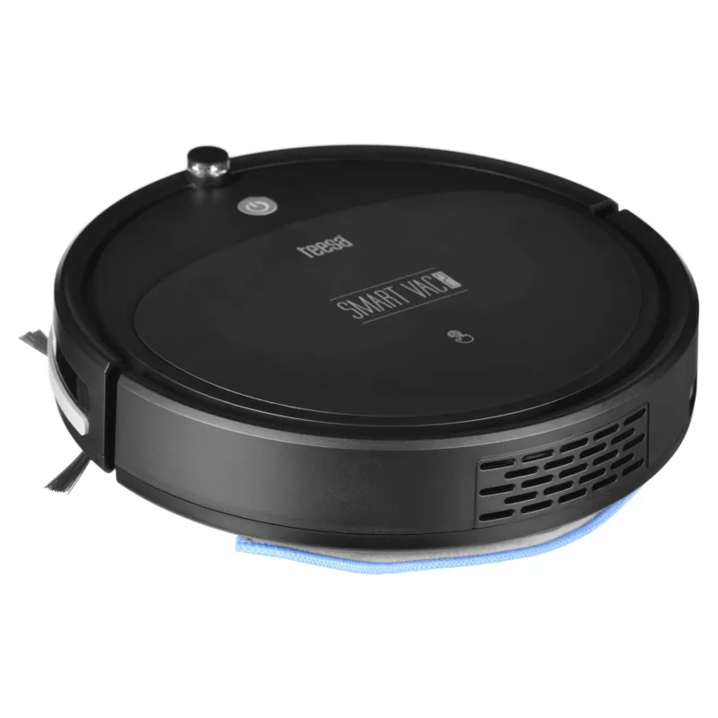 Robotas dulkių siurblys TEESA Smart VAC 2 – apvalus, juodas, 1000 Pa, 9,6 V/2000 mAh Li, 0,2 l, Wi-Fi, automatinis grįžimas