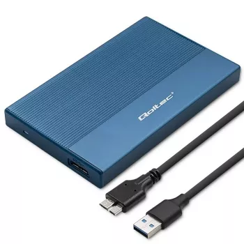 Išorinis 2,5 colio SSD/HDD dėklas QOLTEC 52276 USB 3.0 SATA iki 2 TB