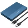 Išorinis 2,5 colio SSD/HDD dėklas QOLTEC 52276 USB 3.0 SATA iki 2 TB
