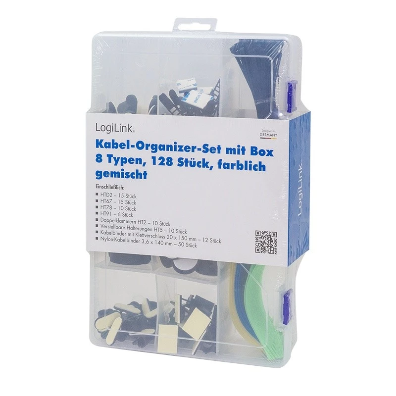 LogiLink kabelių organizatorių rinkinys 128 vnt.