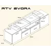Cama TV stovas EVORA 200 wenge/baltas blizgus