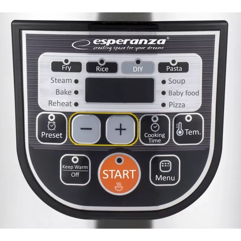 Multivirduvas ESPERANZA EKG011, 5 L, 860 W, juodas/nerūdijantis plienas